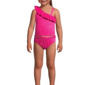 NWT 18M Baby Girl Ruffle Strap Tankini Swimsuit, Pink, Two Piece